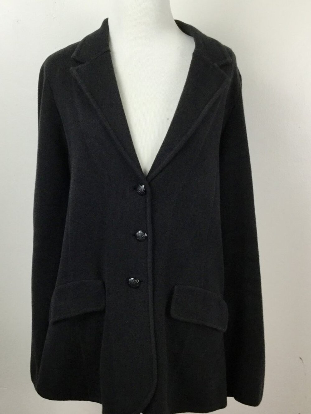 Lauren Ralph Lauren Black Knit Blazer l